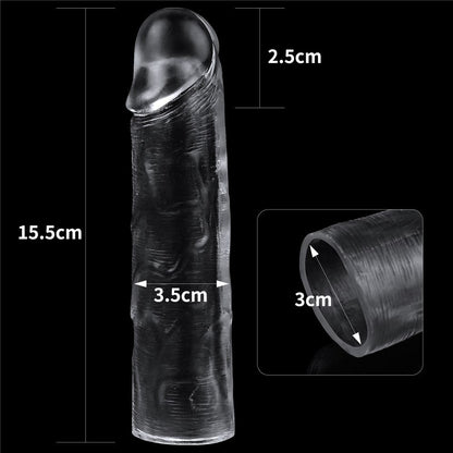 Guaina per pene trasparente impeccabile Aggiungi 1''