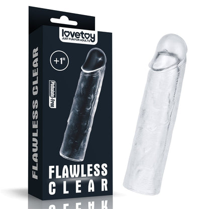 Guaina per pene trasparente impeccabile Aggiungi 1''