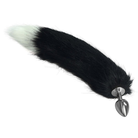 Coda anale in metallo bianco+nero 1