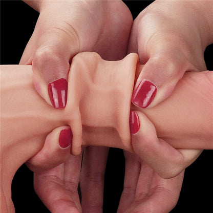 Dildo a doppio strato con pelle scorrevole da 8,5'' - Testicolo intero