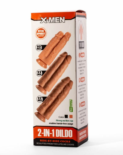 Dildo 2 in 1 X-Men 11" color carne