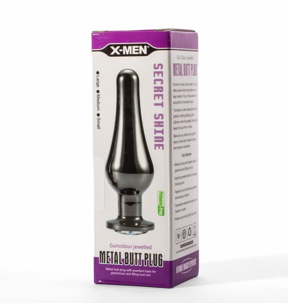 Plug anale in metallo con gioielli colorati X-Men Secret Shine Gun M