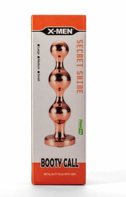 Plug anale in metallo con gemma dorata X-Men Secret Shine Booty Call