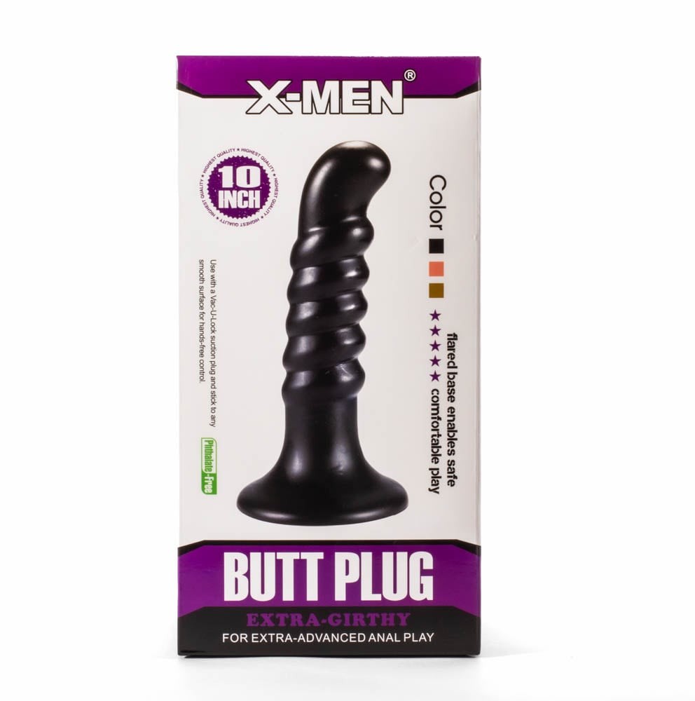 Plug anale extra spesso X-Men da 10" Nero IV