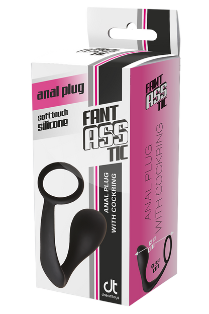 FANTASTICO PLUG ANALE CON ANELLO PER IL PENNELLO NERO