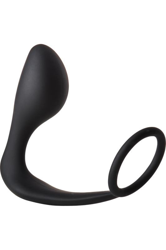 FANTASTICO PLUG ANALE CON ANELLO PER IL PENNELLO NERO
