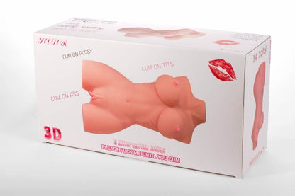 Masturbatore 3D a doppio foro