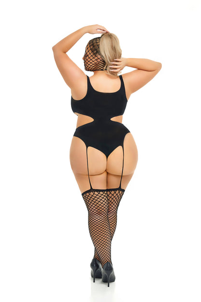 SIN N CHILL BODYSTOCKING CON MASCHERA NERO, QS
