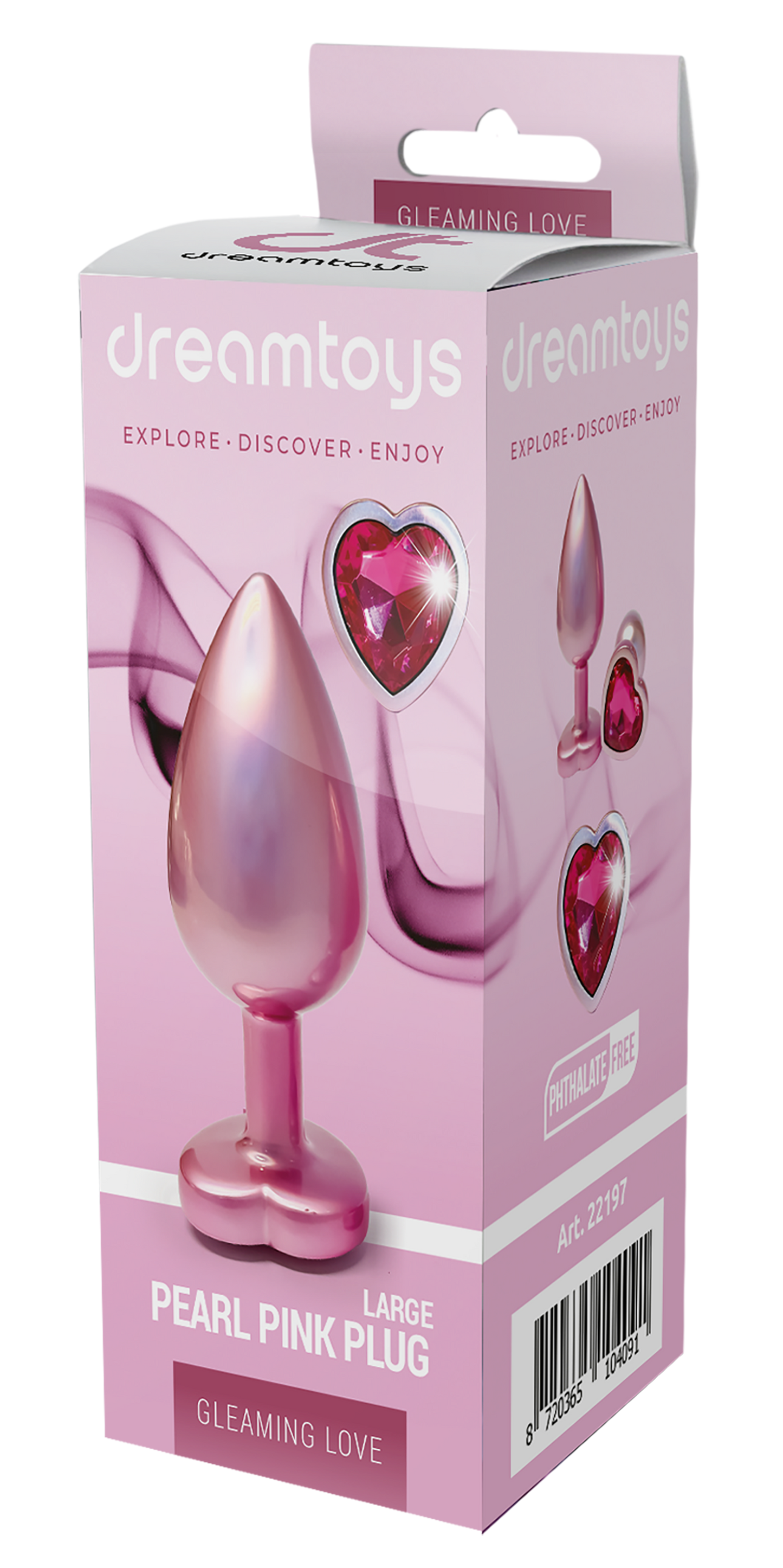 Plug grande rosa perla scintillante dell'amore