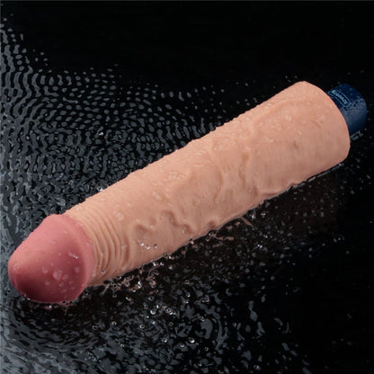 Dildo vibrante ricaricabile REAL SOFTEE da 9,5" (color carne)