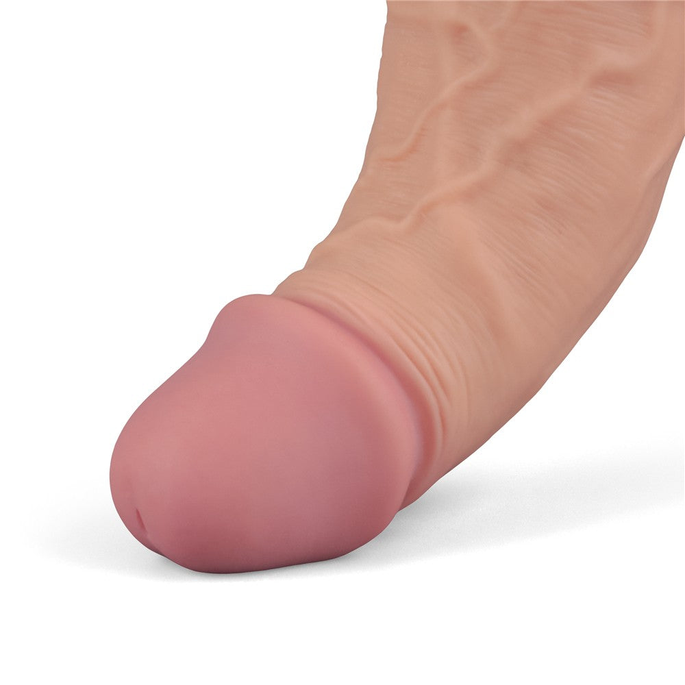 Dildo vibrante ricaricabile REAL SOFTEE da 10" (color carne)_B15O50_4