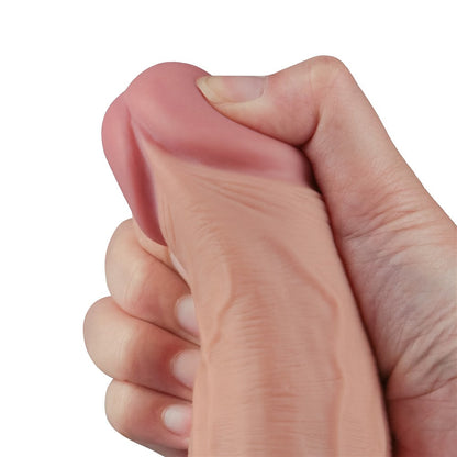 Dildo vibrante ricaricabile REAL SOFTEE da 10" (color carne)_B15O50_4