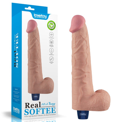 Dildo vibrante ricaricabile REAL SOFTEE da 10,5" (color carne)_B15O50_4