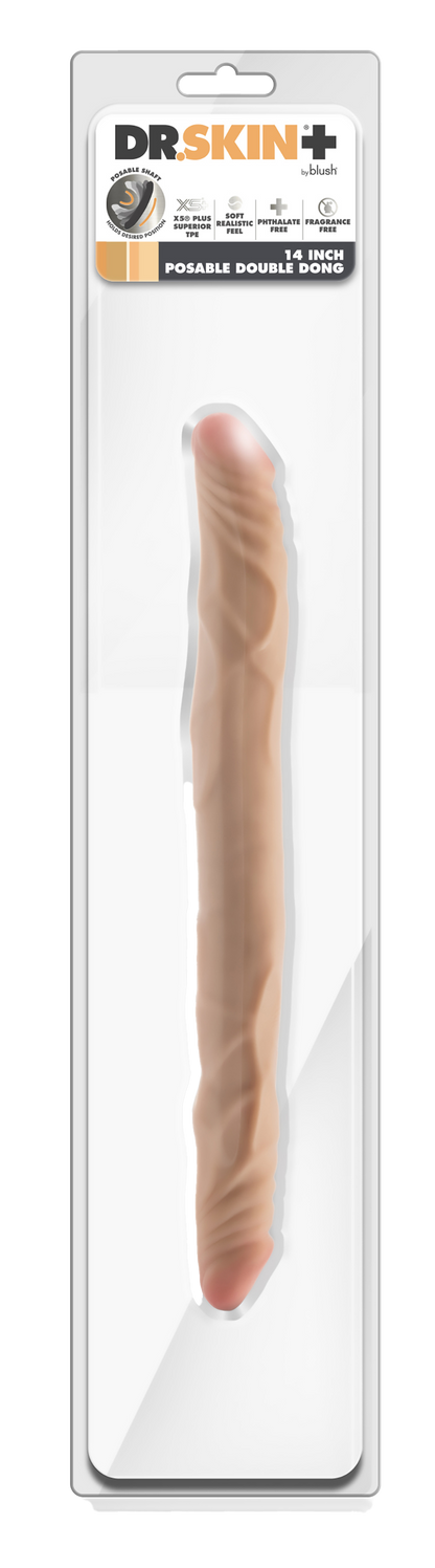 DR. SKIN PLUS 14" DOPPIO DONG POSABILE BEIGE