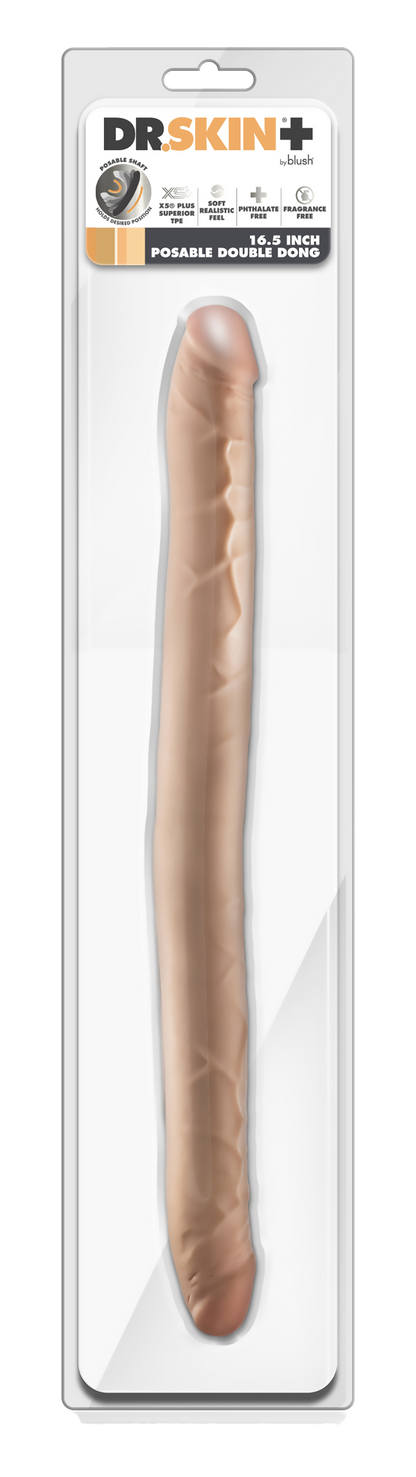 DR. SKIN PLUS 16.5" DOPPIO DONG POSIZIONABILE BEIGE