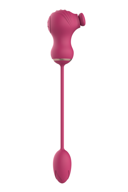 ESSENTIALS DOPPIO STIMOLATORE FLESSIBILE E UOVO VIBRANTE ROSA