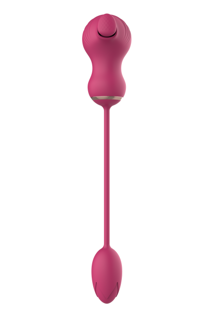 ESSENTIALS DOPPIO STIMOLATORE FLESSIBILE E UOVO VIBRANTE ROSA