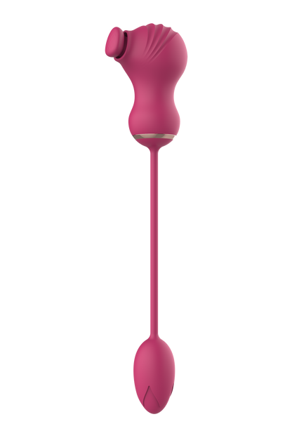 ESSENTIALS DOPPIO STIMOLATORE FLESSIBILE E UOVO VIBRANTE ROSA