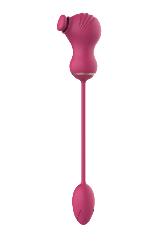 ESSENTIALS DOPPIO STIMOLATORE FLESSIBILE E UOVO VIBRANTE ROSA