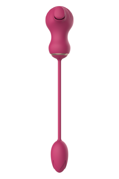 ESSENTIALS DOPPIO STIMOLATORE FLESSIBILE E UOVO VIBRANTE ROSA