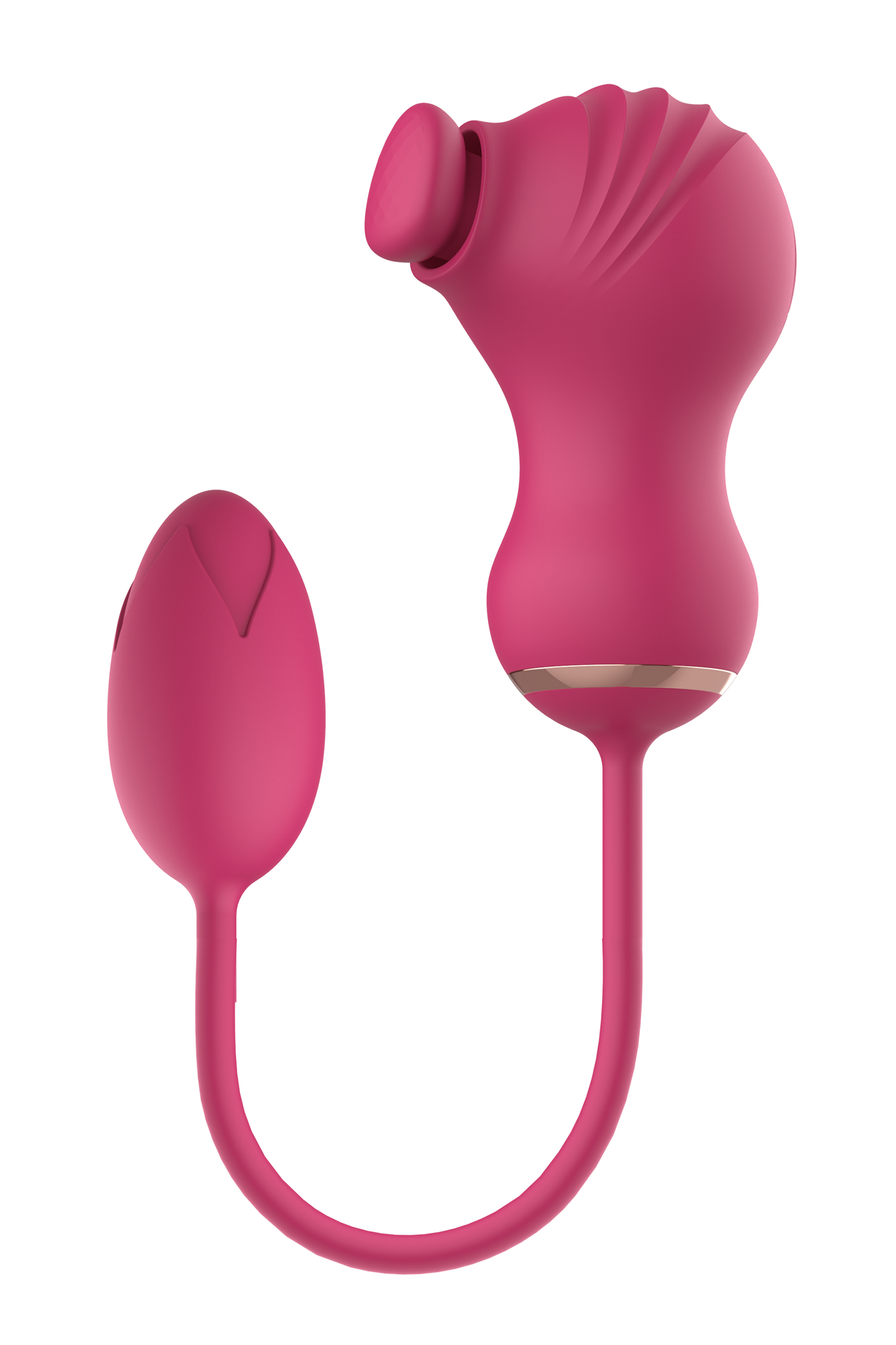 ESSENTIALS DOPPIO STIMOLATORE FLESSIBILE E UOVO VIBRANTE ROSA