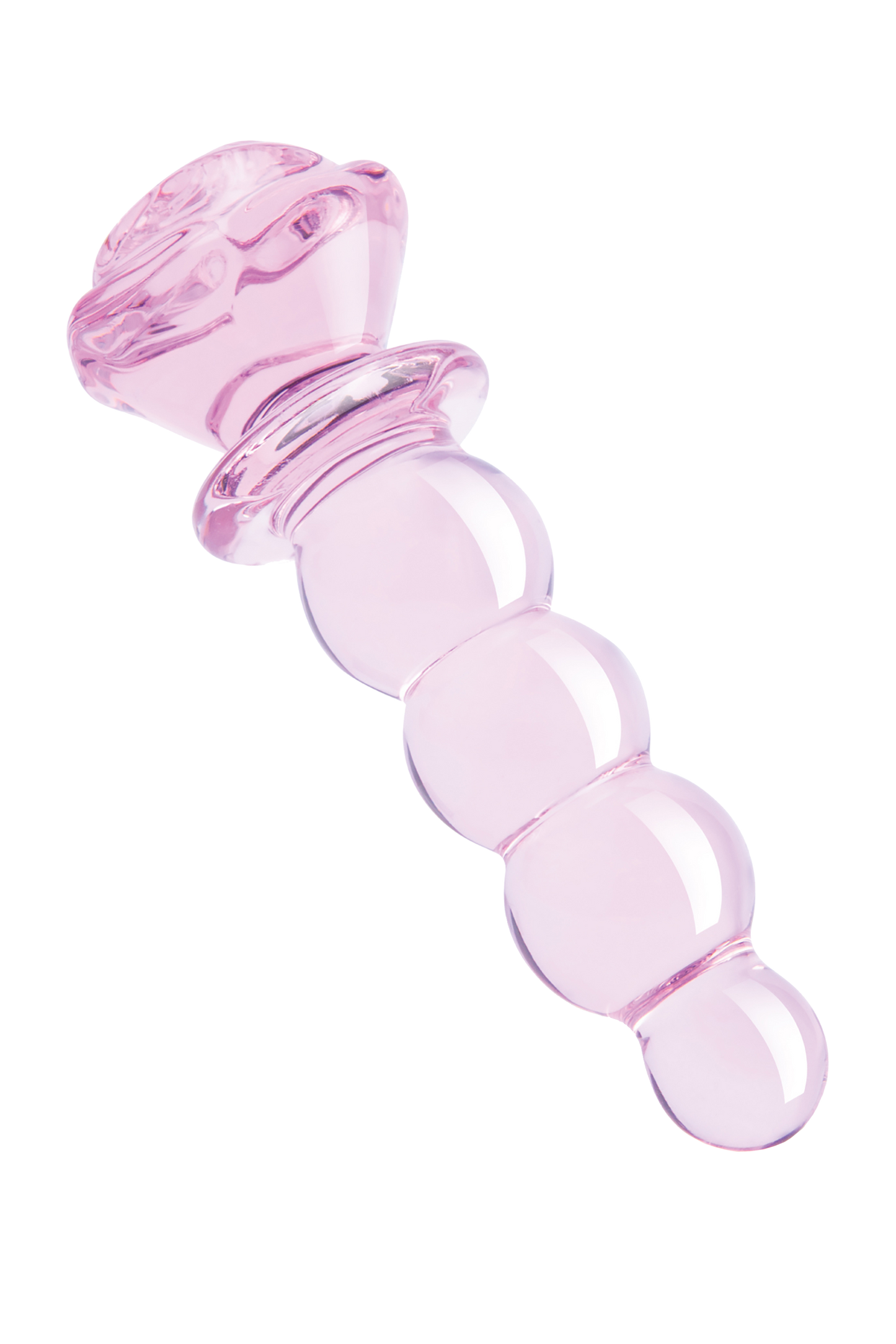 Tappo in vetro smaltato a forma di rosa con perline