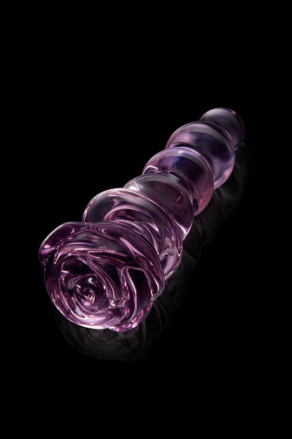 Tappo in vetro smaltato a forma di rosa con perline