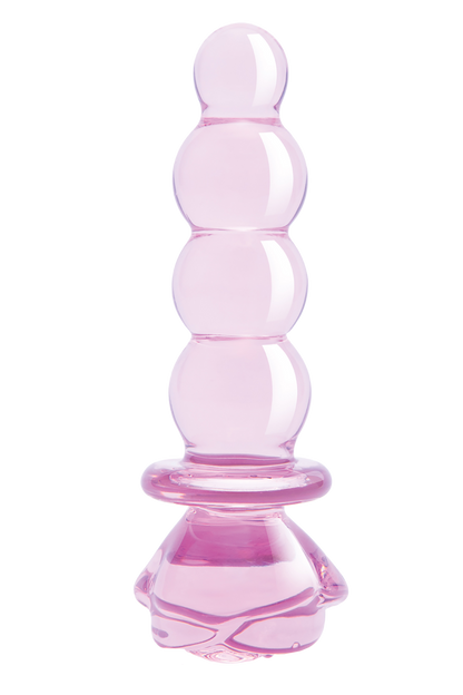 Tappo in vetro smaltato a forma di rosa con perline