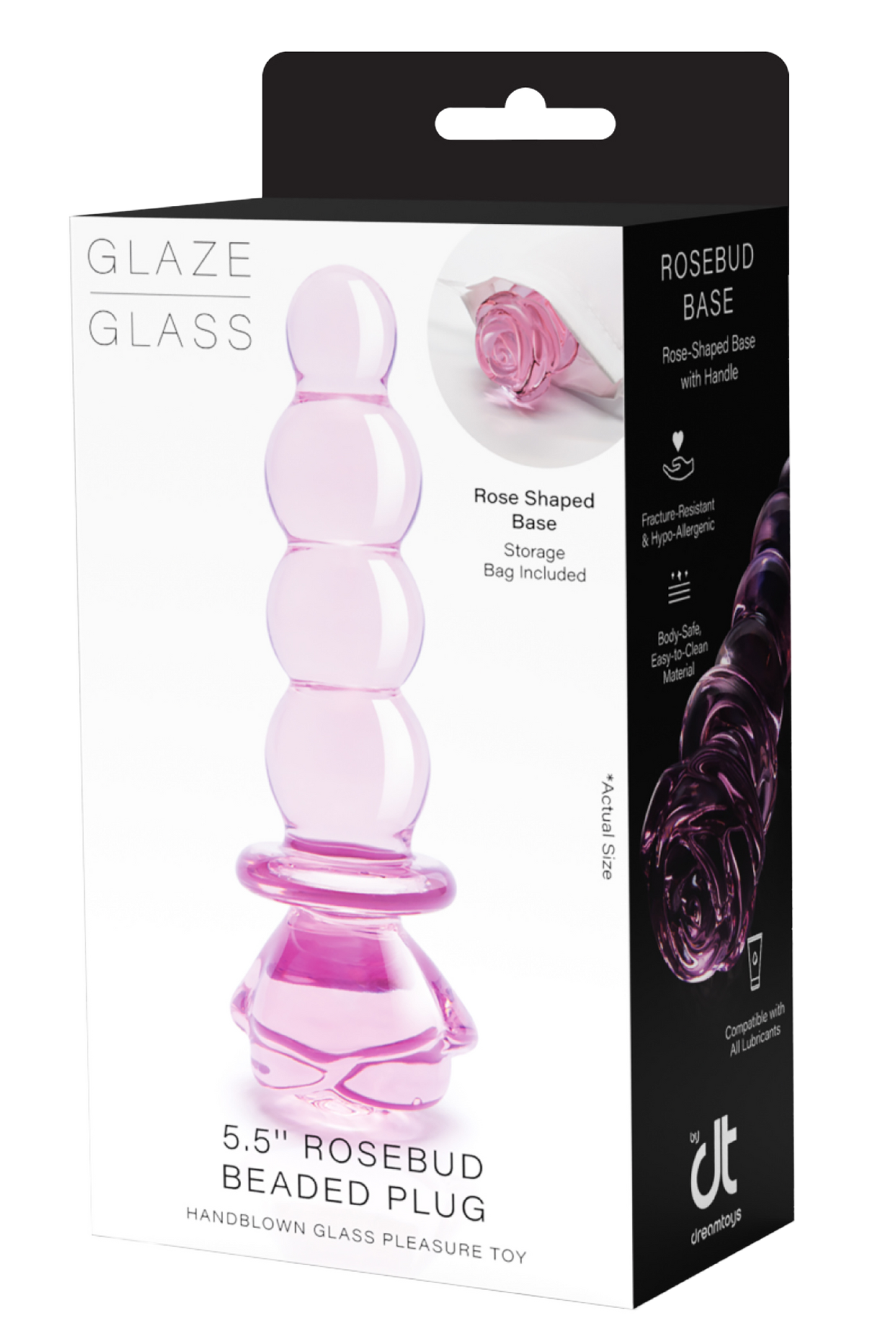 Tappo in vetro smaltato a forma di rosa con perline
