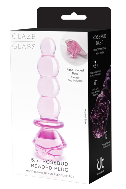 Tappo in vetro smaltato a forma di rosa con perline