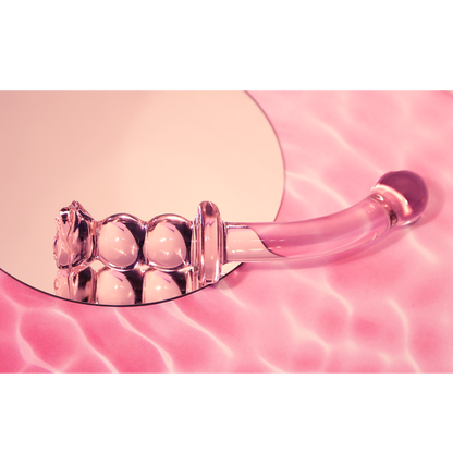DILDO G-SPOT IN VETRO ROSA GLASS