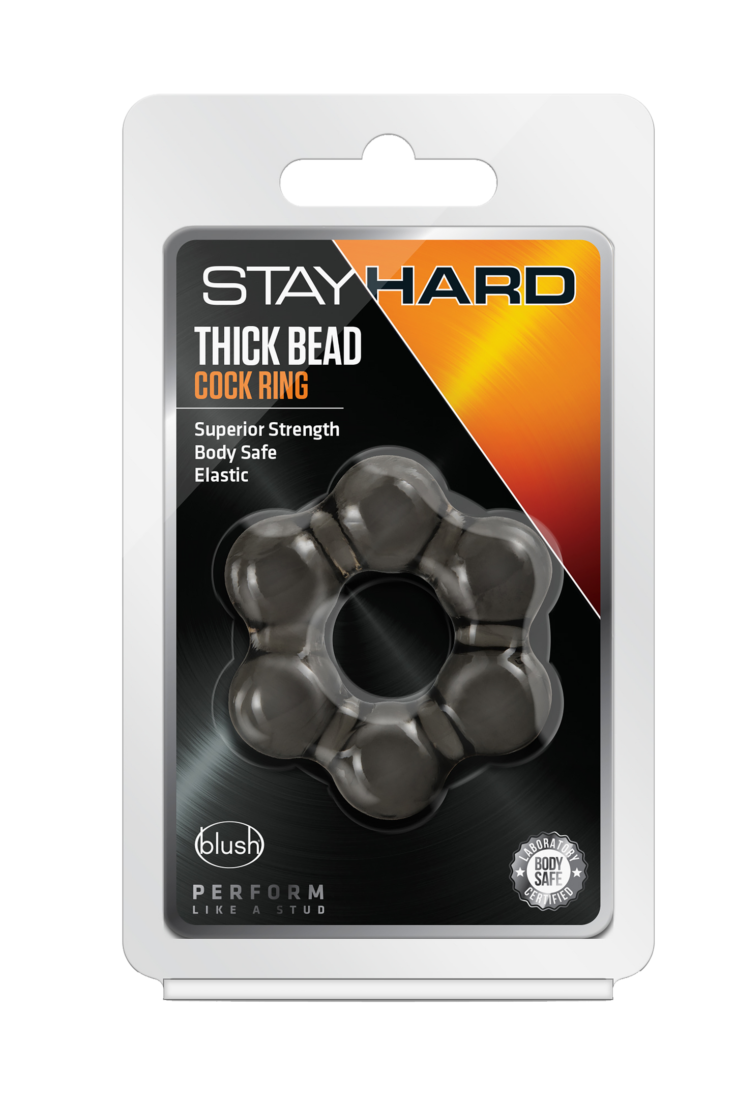 ANELLO PER IL PENE CON PERLINE SPESSE STAY HARD NERO