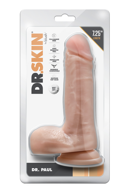 DR. SKIN DR. PAUL DILDO DA 7,25 POLLICI CON PALLE BEIGE