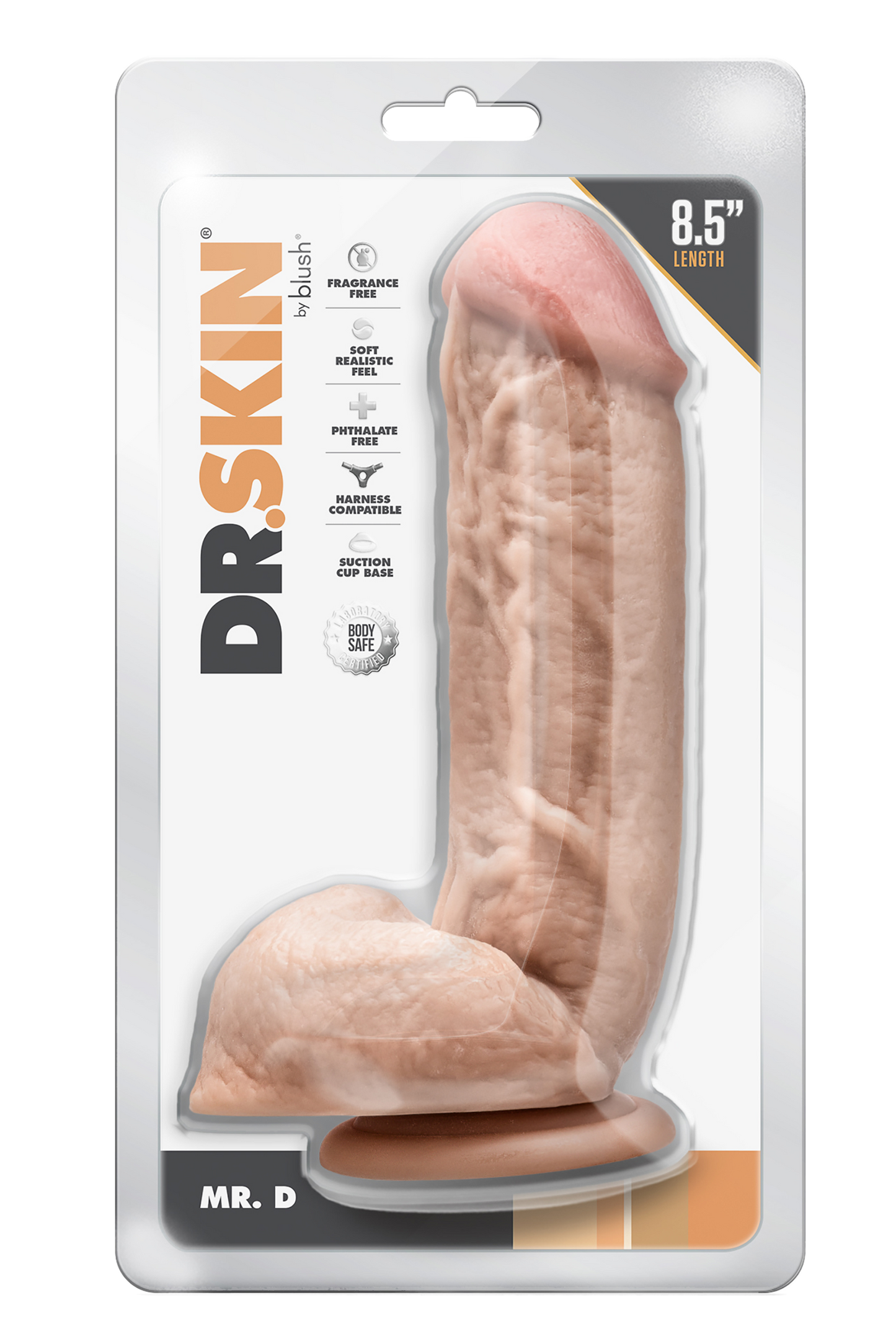 DR. SKIN MR. D DILDO DA 8,5 POLLICI CON PALLE BEIGE