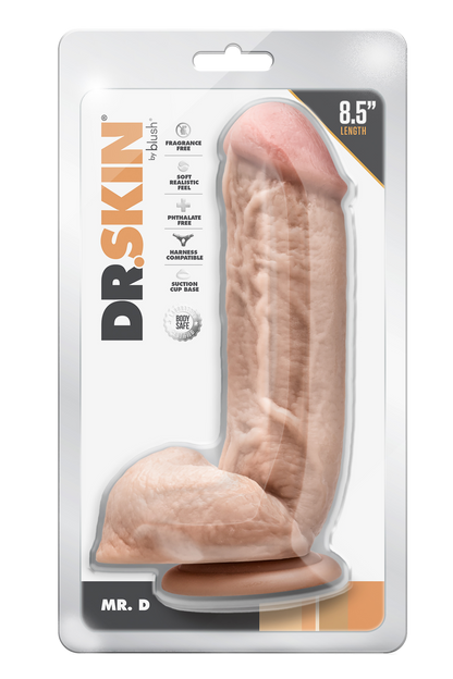 DR. SKIN MR. D DILDO DA 8,5 POLLICI CON PALLE BEIGE