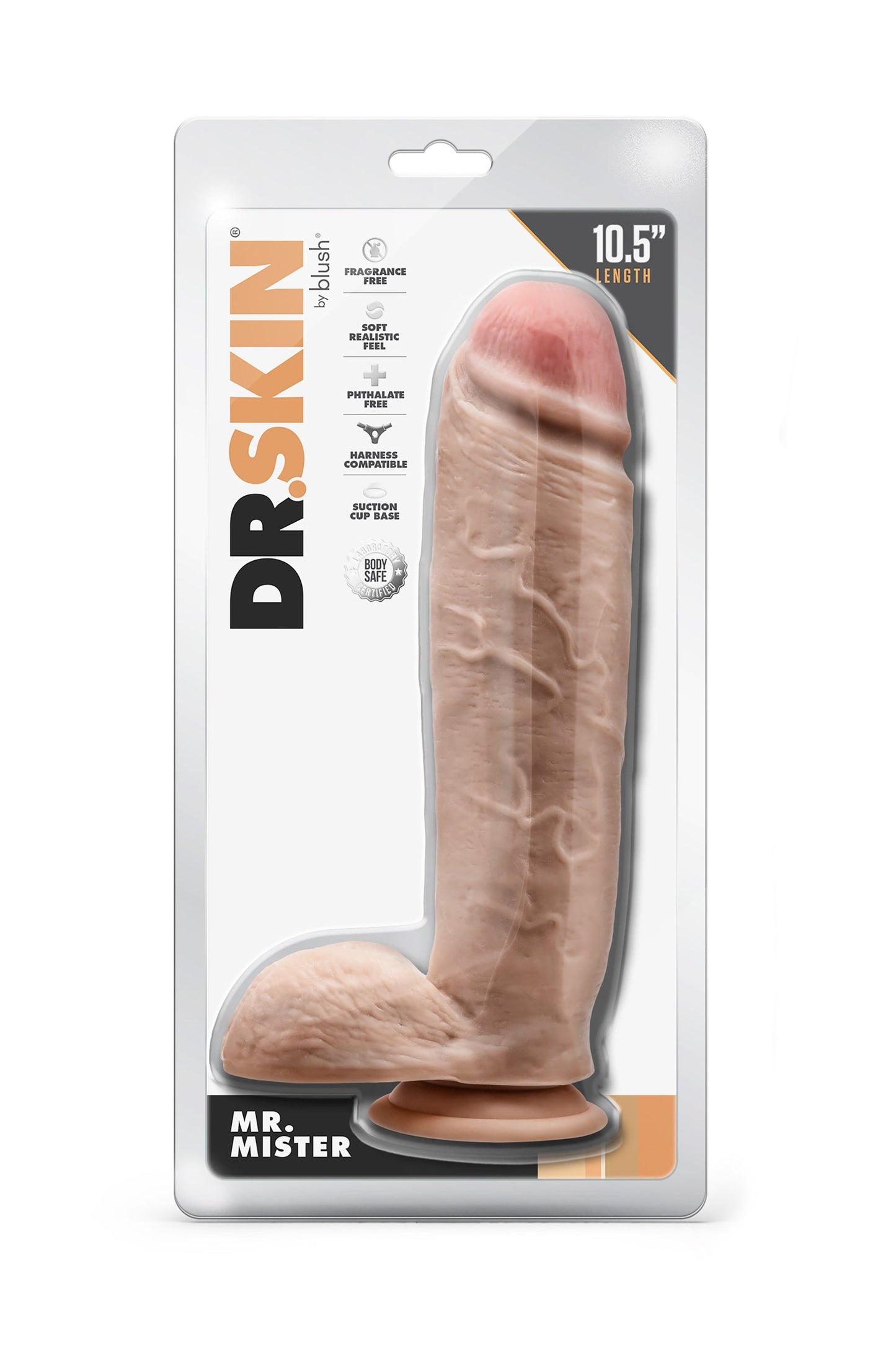 DR. SKIN MR. MISTER DILDO DA 10,5 POLLICI CON PALLE BEIGE