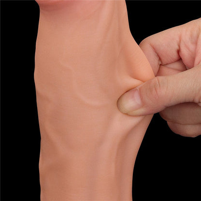 Dildo a doppio strato con pelle scorrevole King Size da 11,5''