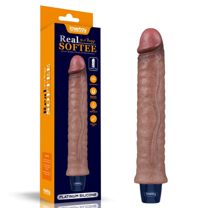 Dildo vibrante ricaricabile in silicone REAL SOFTEE da 9,5"