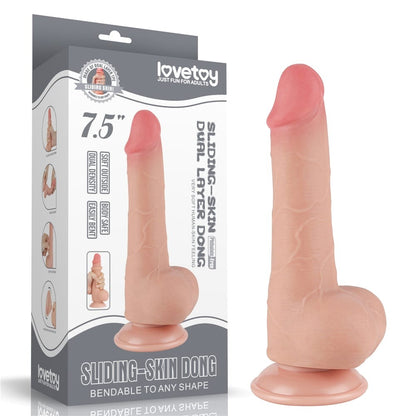 Dildo a doppio strato con pelle scorrevole da 7,5'', color carne II_B15O50_3