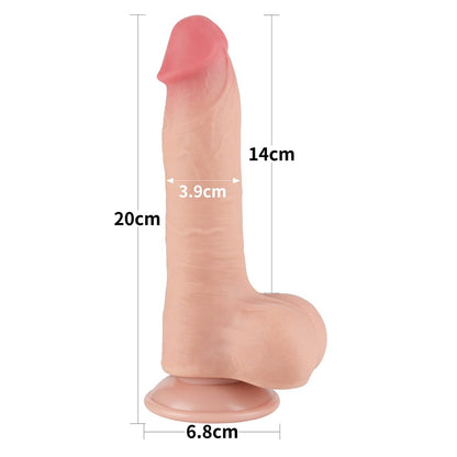 Dildo a doppio strato scorrevole da 8'' color carne I_B15O50_3