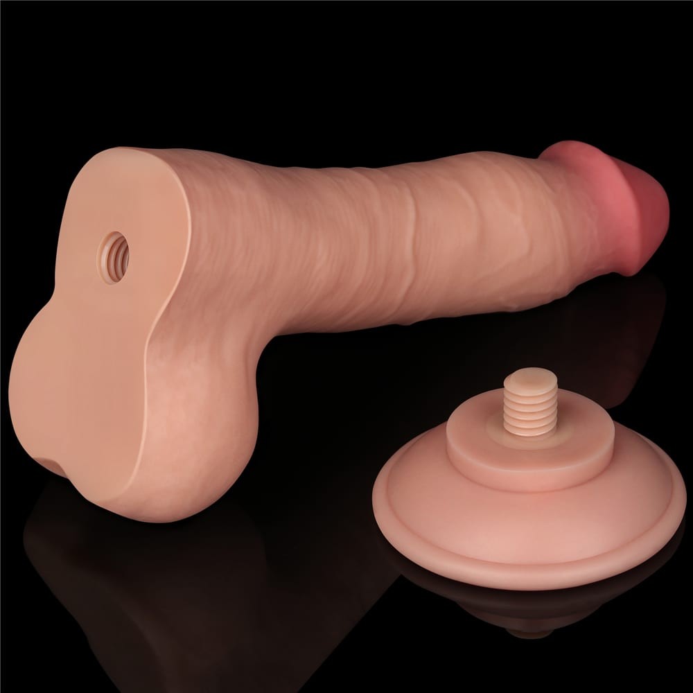 Dildo a doppio strato scorrevole da 8'' color carne I_B15O50_3