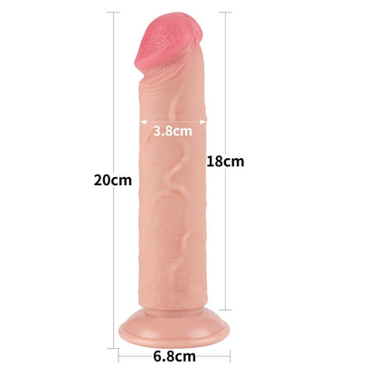 Dildo a doppio strato con pelle scorrevole da 8'' Flesh II