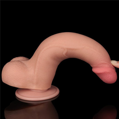 Dildo a doppio strato con pelle scorrevole da 8,5'', color carne I_B15O50_3