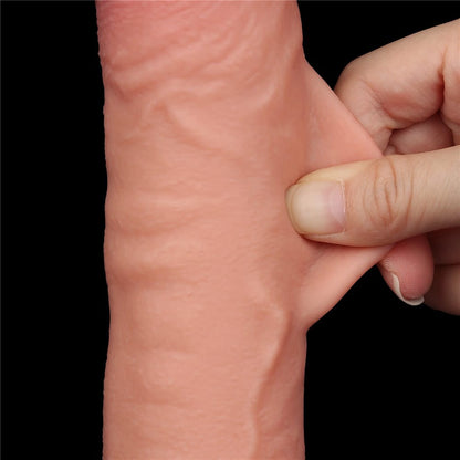 Dildo a doppio strato con pelle scorrevole da 9,5'', color carne_B15O50_3