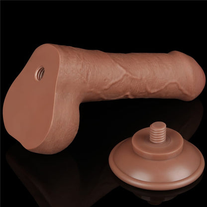 Dildo doppio strato scorrevole da 7'' marrone_B15O50_3