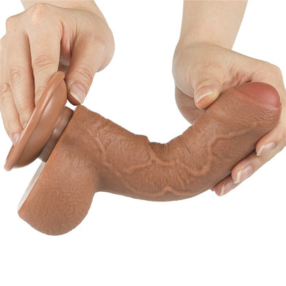 Dildo doppio strato scorrevole da 7'' marrone_B15O50_3