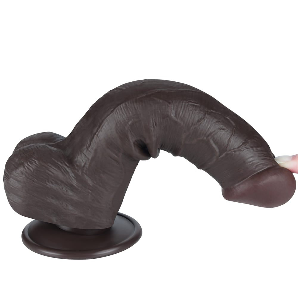 Dildo doppio strato scorrevole da 8'' nero III_B15O50_3
