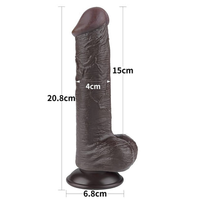 Dildo doppio strato scorrevole da 8'' nero III_B15O50_3