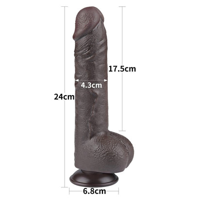 Dildo doppio strato scorrevole da 9,5'' nero_B15O50_3