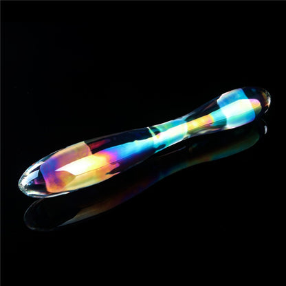 Dildo in vetro Twilight Gleam - Doppia delizia